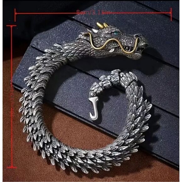 Retro Dragon Head Bracelet, Men's Domineering And Trendy Jewelry, - Picture 7 of 7